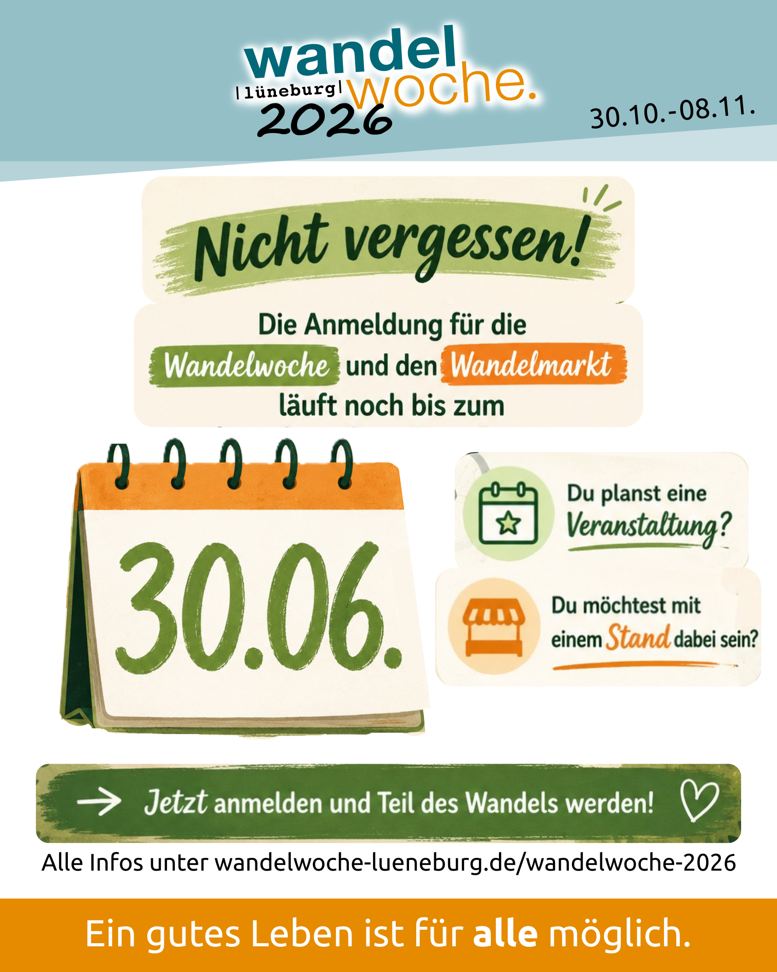 Jetzt noch Veranstaltungen für die Wandelwoche 2026 anmelden